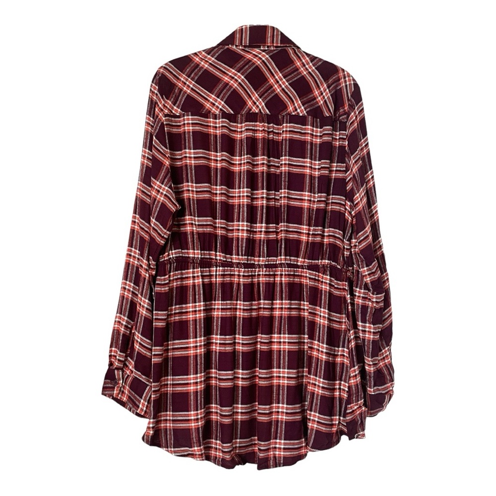 Lane Bryant Sz 14/16 No Peek Collection Plaid Flannel Shirt Blouse - Picture 2 of 9